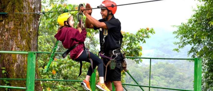 arenal zip lining tour for families
