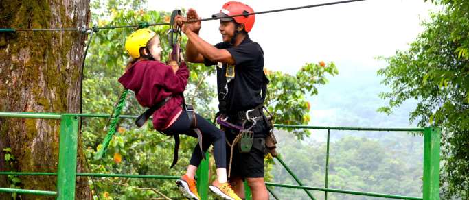 safe zip lining tour for the kids