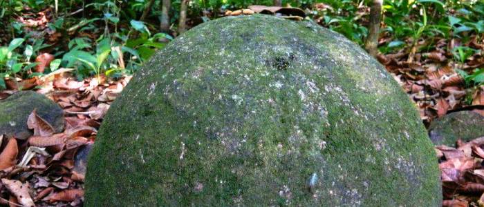 there are the pre columbian spheres found on the island as well