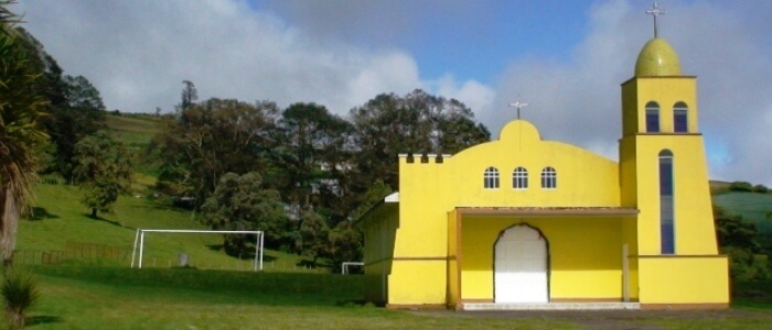 Church near Turrialba Volcano